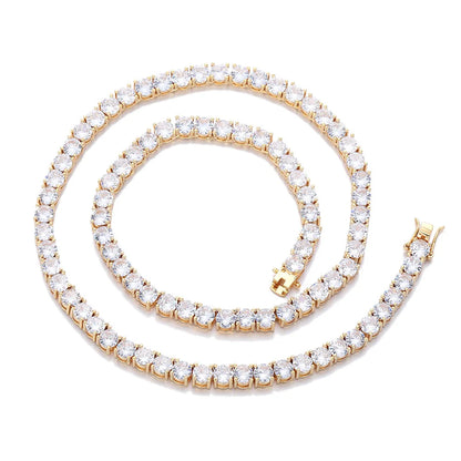 D VVS1 Moissanite 100% 925 Sterling Silver Tennis Necklace with GRA Certificate for Man Women Sparkling Wedding Jewelry Gifts