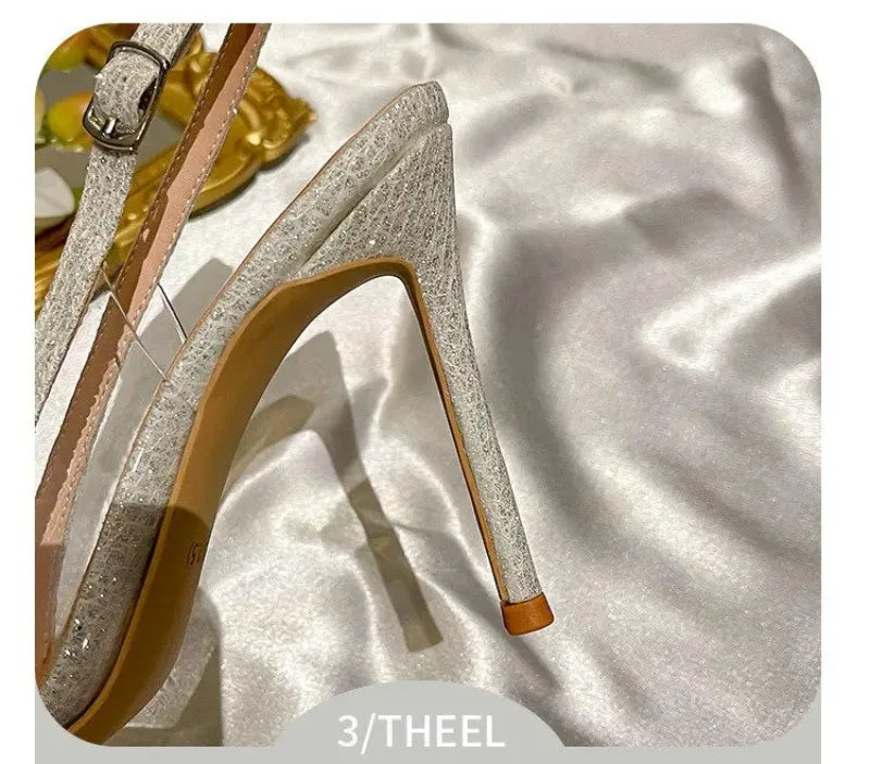 Luxury Designer Women Shoes Exquisite Rhinestone High Heeled Sandals for Woman Elegant French Style Casual Shoes Sandalias Mujer