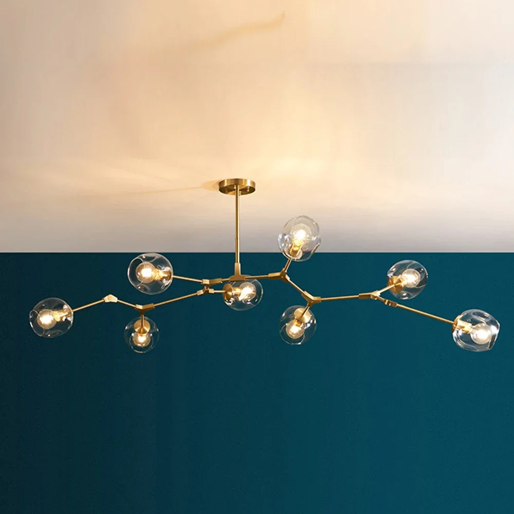 Italy Designer LED Modern Pendant Lights Branching Ceiling Lamp Chandelier Glass Lampshade Suspension Lighting Kitchen Dining