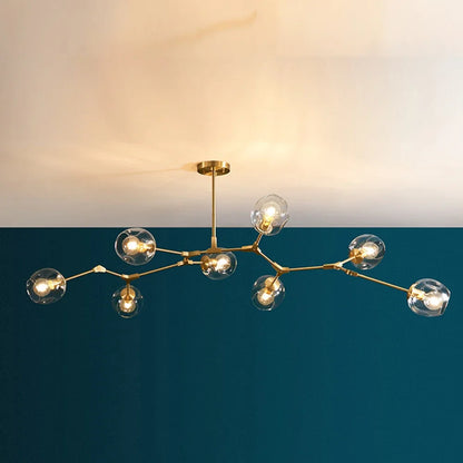 Italy Designer LED Modern Pendant Lights Branching Ceiling Lamp Chandelier Glass Lampshade Suspension Lighting Kitchen Dining