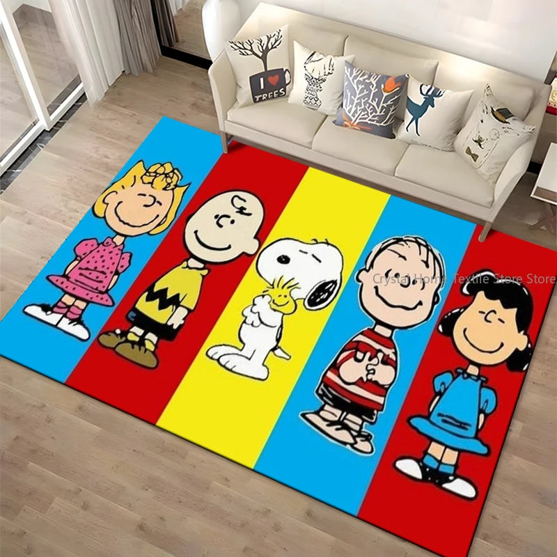 Cartoon Snoopy HD Printed Rugs Carpet For Living Room Home Decoration Children's Crawling Living Room Area Rug Game Floor Mat