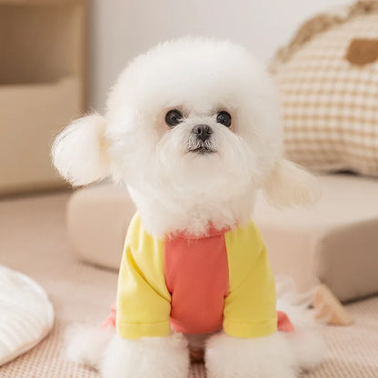 Autumn Winter Warm Dog Clothes Four-legged Color-blocking Dog Sweatshirt Soft Skin-friendly Pet Clothes for Dog Cat Pet Supplies
