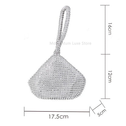 Luxury Designer Evening Bag Rhinestone Clutch Soft Ladies Small Handbag Fashion Wedding Party Gift Daily Use Purse for Women