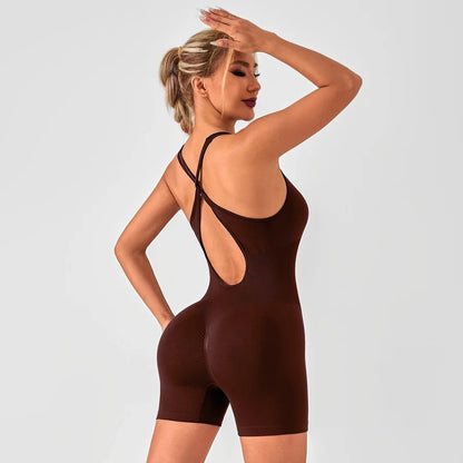 Summer Bodysuit Sportswear Woman Gym Sexy Bodysuit for Fitness Party Shorts Jumpsuits Overalls Women's Yoga Combi-pants Rompers