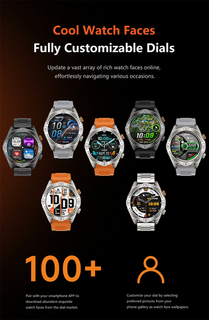 ChiBear Genuine Military Smart Watch Men: 1200 mAh Battery Compass GPS Sports Outdoor Watch Bluetooth Call Smartwatch 2026 New