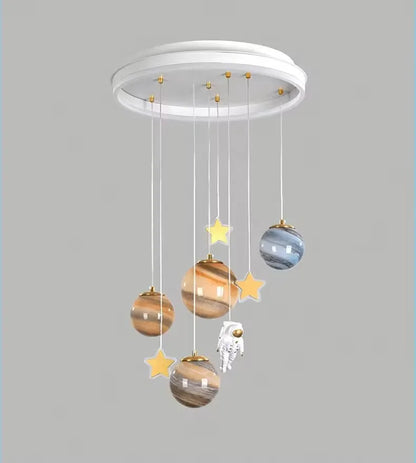 Children's Room Lamp Nordic Modern Pendant Lights Kids LED Ceiling Chandelier Living Room Bedroom Astronaut Hanging Home Decor