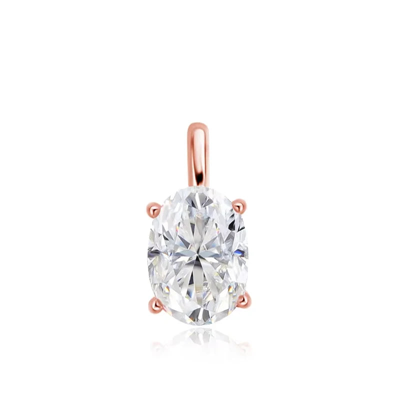 3/4/5Carat Oval Cut Moissanite Hard Necklace for Women 100% S925 Silver Solitaire Diamond Collar Necklace with GRA Certificate