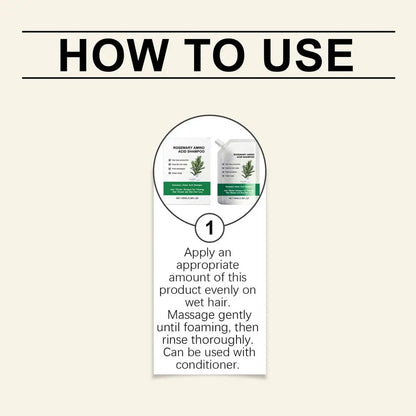 Organic Rosemary Hair Growth Shampoo Thickening Hydrolyzed Keratin Dry Frizzy Damaged Repair Moisturizing Scalp Cleaning Shampoo