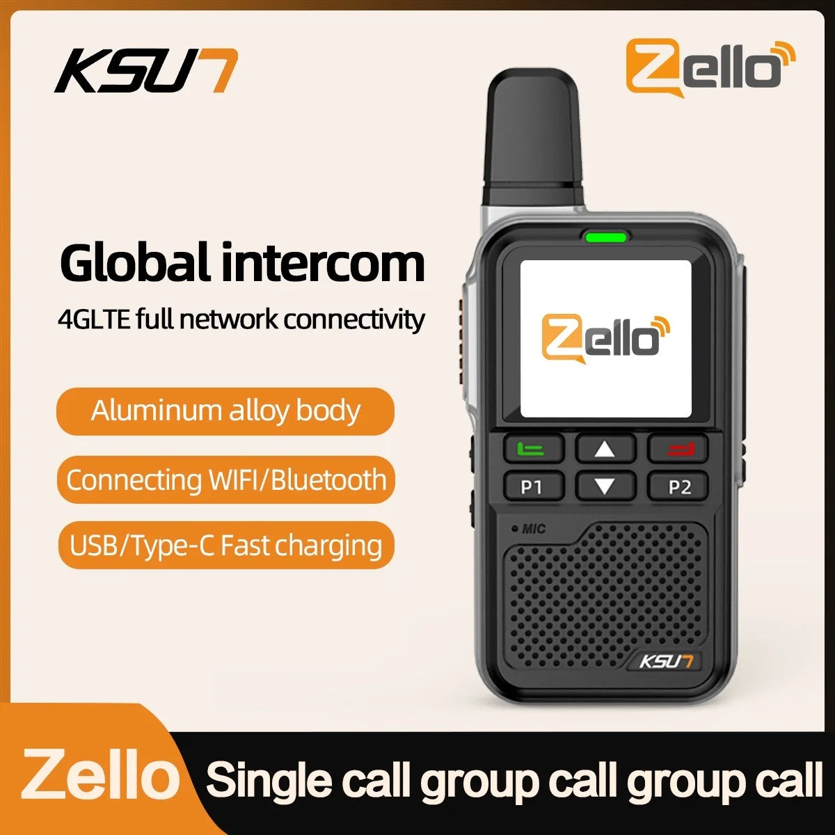 Global 4G Wifi Radio Blue-tooth Two Way Radio Long Range Ulimited Distance Walkie Talkie Compatible Zello APP KSUN ZL38
