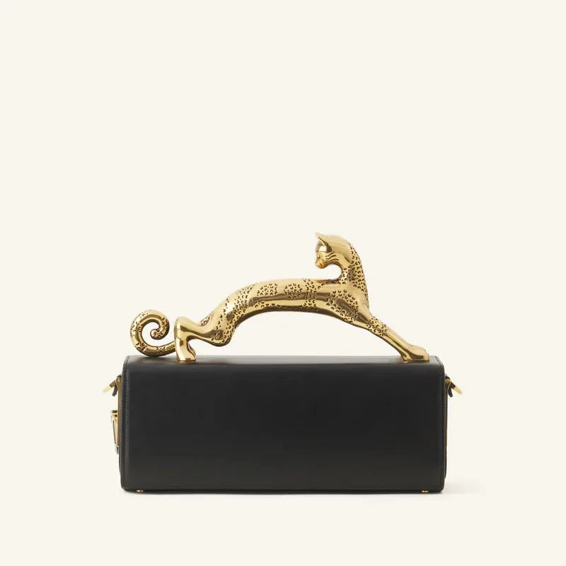 Pencil Cat Bags for Women Famous Luxury Brand Metal Handle Designer Handbag Fashion Rectangular Box Shape High End Shoulder Bag