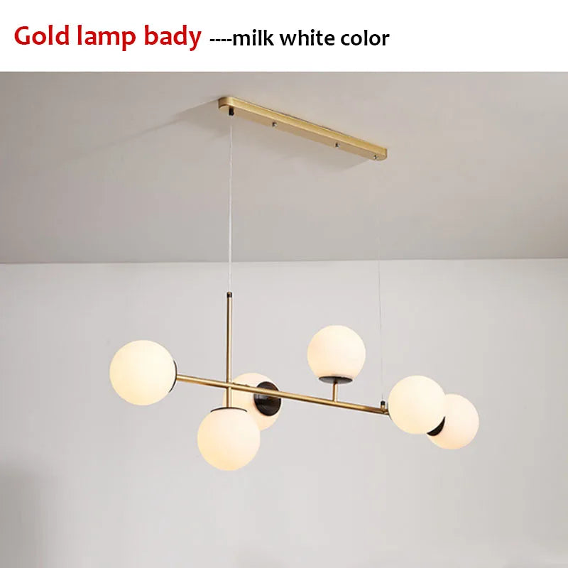 Northern Europe Dining Room Chandeliers Designer One Character Long Strip Pendant Lamp Decoration Maison LED Lights