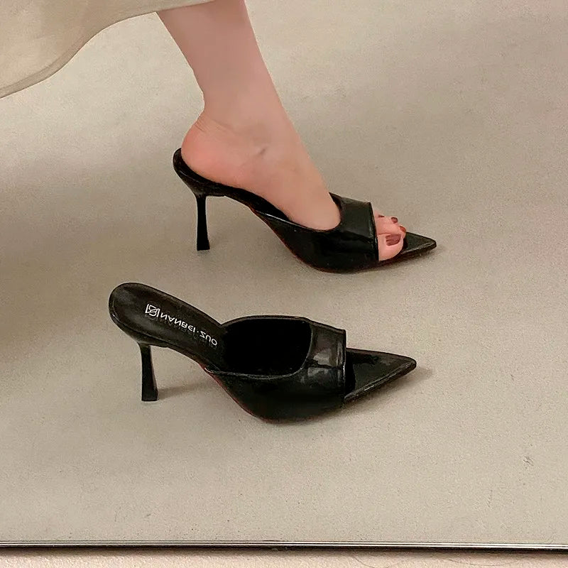NEW Pointed Toe High Heels Sandals for Women Beautiful Korean Style Summer Shoes Rubber Sole Luxury Sensation