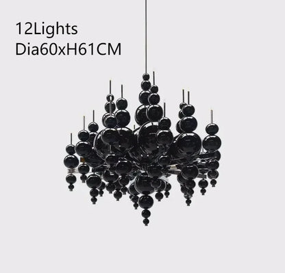 Modern Black Pendant Chandelier Lights For Dining Room Kitchen Living Room Bedroom Creative White Ceiling Chandelier