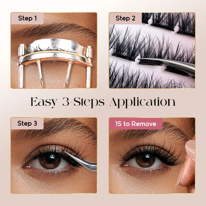 Befer Self-Adhesive Lash Clusters No-Glue Manga Eyelashes 120 Pcs Clusters Lashes Natural Makeup Fluffy False Eyelashes Supplier