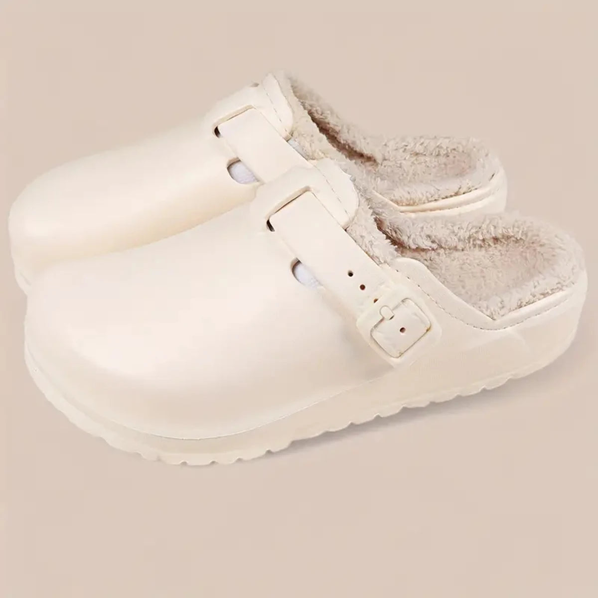 Women's EVA Plush House Slippers Adjustable Straps, Round Toe, Anti-Slip Women's Winter Shoes Suitable for Indoor Outdoor Wear