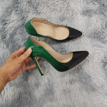 Women Pumps Fashion Sexy 11cm High Heels Classic Pointed Toes Ship-on Stilettos Elegant Thin Heel Jazz Dance Dress Wedding Shoes