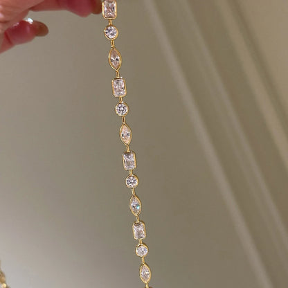 New in Irregular Exquisite Sparkling Diamonds Bracelets for Women Light Luxury Water drop Square Bracelet Party Jewelry Gift