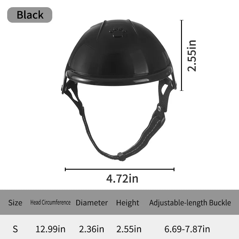 Dog Helmet and Dog Goggles for Small Dogs-Pet Motorcycle Helmet Hat with Ear Holes Adjustable Straps for Puppy Riding