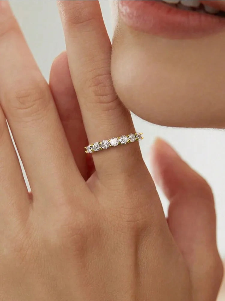 925 Sterling Silver Fashion Gorgeous Shiny Round Zircon Ring For Women Engagement Wedding Party Luxury High Quality Fine Jewelry