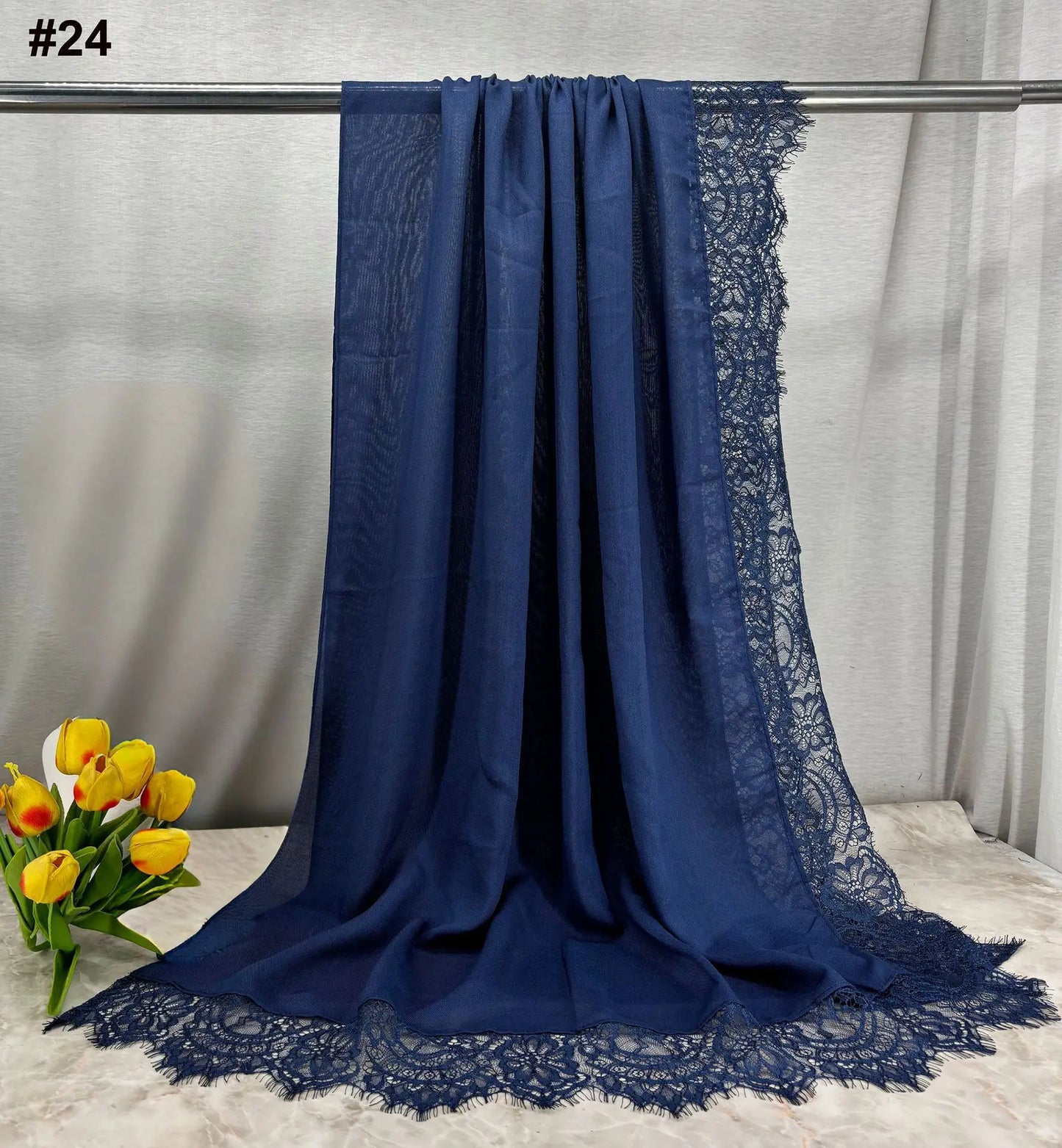 2026 New Rayon Cotton Modal Hijab Scarf Lace Splicing Turban Breathable Women Shawl Cotton Plain Scarf Headscarf Women Hijabs
