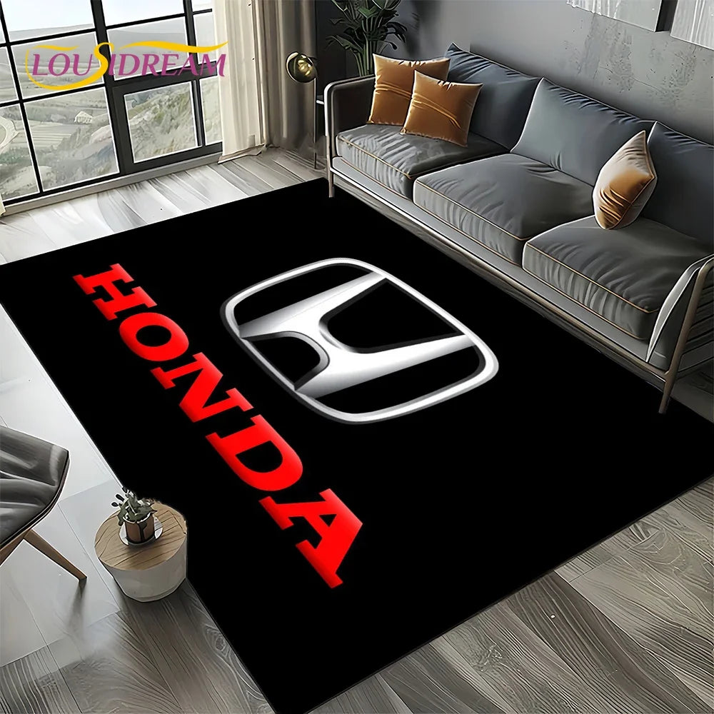 Racing Car H-HONDA HRC Motorcycle Carpet Rug for Living Room Bedroom Home Sofa Decoration,Kids Area Rug Non-slip Floor Mat Gift