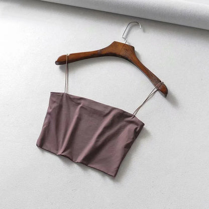 2025 Summer Women's Crop Top Sexy Elastic Cotton Camis sleeveless Short Tank Top Bar