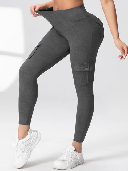 Pockets Gym Leggings Women High Waist Fashion Fitness Pants Skinny Stretch Outdoors Comfortable Sport  Leggings
