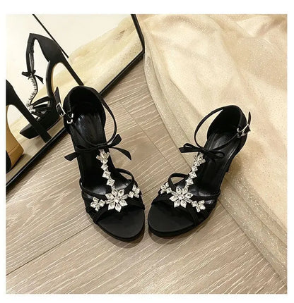 Women's Shoes Elegant Sexy High Heels Luxury Rhinestone Banquet Shoes for Women High Heel Sandals Waterproof Platform Sandals