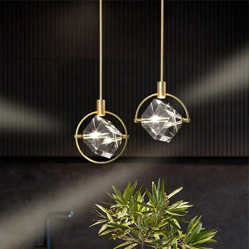 Crystal Led Pendant Lights Kitchen Fixture Suspension Bedside Hanging Lamp Nordic Loft Living Room Dining Room Indoor Home Decor
