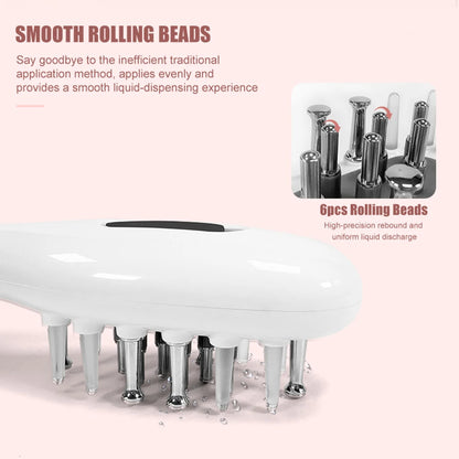 Electric Hair Growth Comb Oil Applicator Red Blue LED Vibration Head Massage Brush Comb EMS Stimulates Scalp Anti-Hair Loss