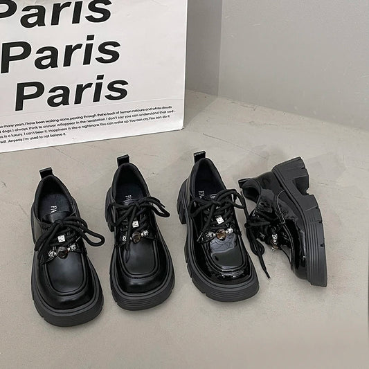 2026 Loafers Women Shoes New in Fashion Luxury Designer Thick-soled Relaxation Women Shoes Black Big Size Shoes 7657