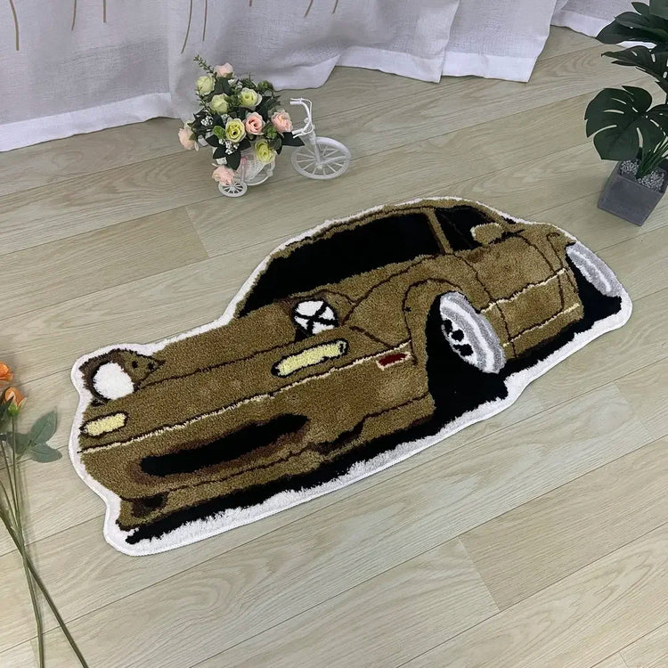 Fashion Racing Car Rugs Soft Tufting Sports Car Carpet Living Room Bedroom Home Decor Non-slip Floor Mat Bedside Pad Dropship