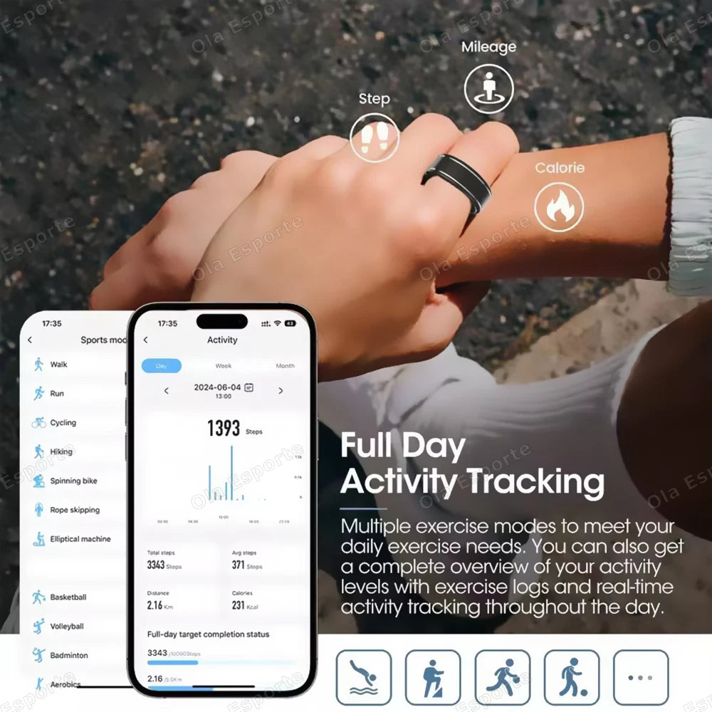 2026 Smart Health Rings Heart Rate Blood Pressure/Oxygen Monitoring Rings Fitness Gift for Friends Family Colleagues Smartring