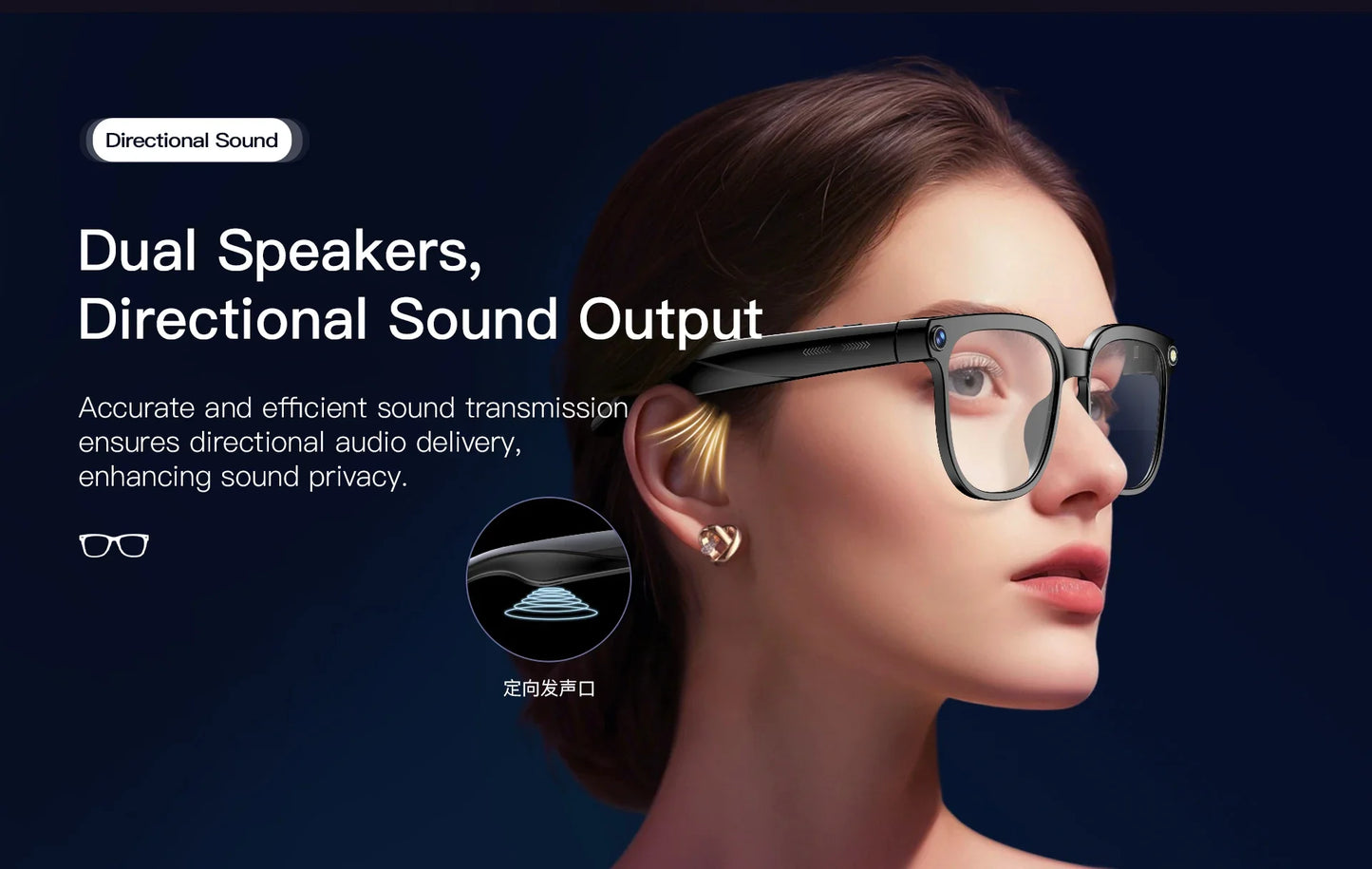 Smart Glasses IP65 Waterproof Connect To Mobile APP Video and Photo Translation AI Language Assistant Bluetooth Smart Glasses