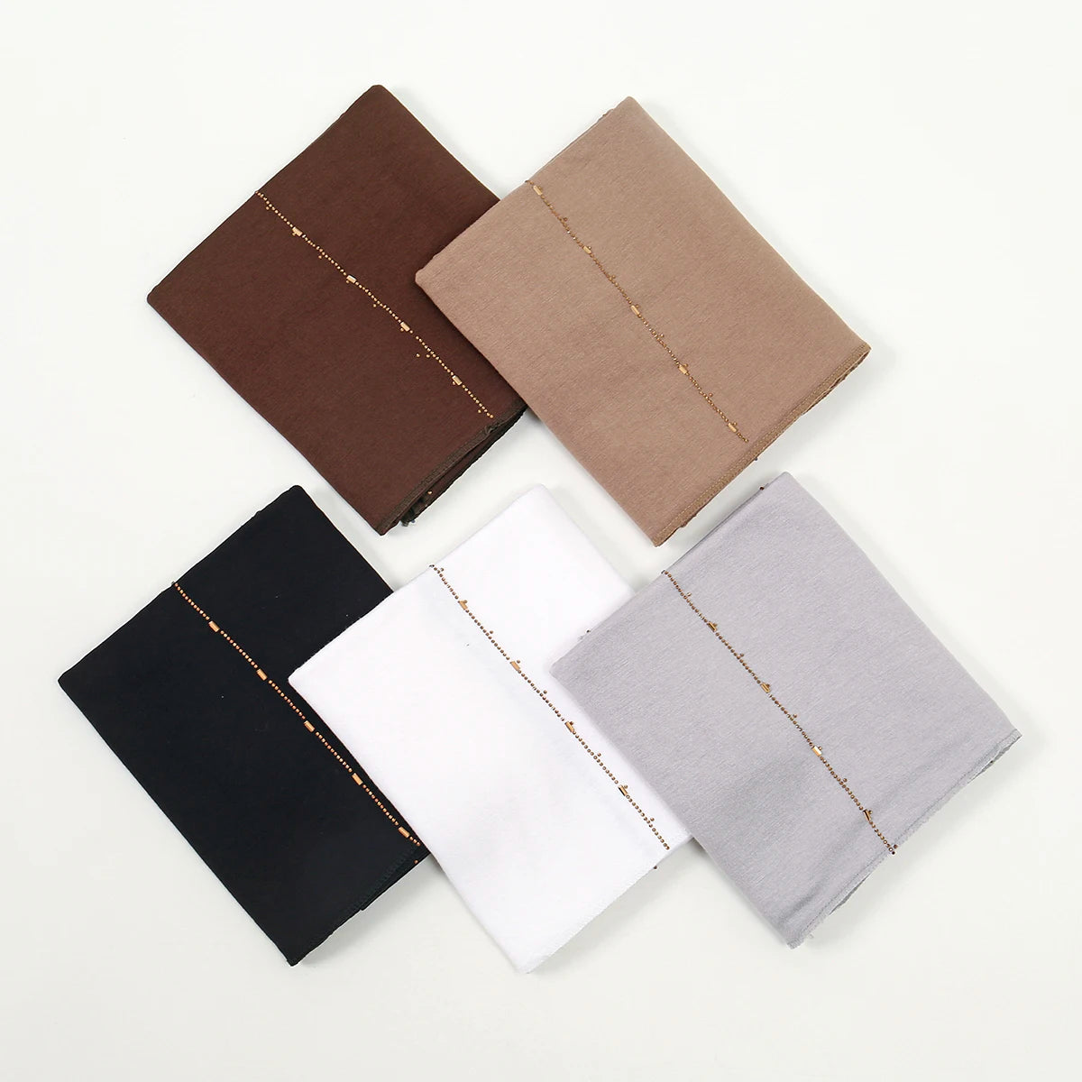 Rhinestone Modal Cotton Jersey Hijab Scarf For Women Stretch Shawl Plain Muslim Headband Fashion Solid Color Long Muffler