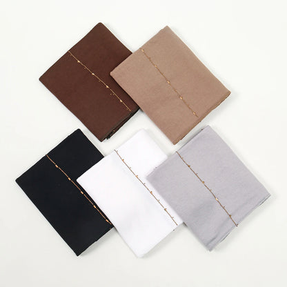 Rhinestone Modal Cotton Jersey Hijab Scarf For Women Stretch Shawl Plain Muslim Headband Fashion Solid Color Long Muffler