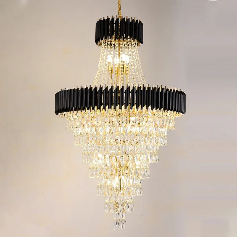 Luxury Crystal Chandeliers Home Villa Duplex  Attic Living Room Lighting Loft Decoration Indoor Pendant Lights Fixtures