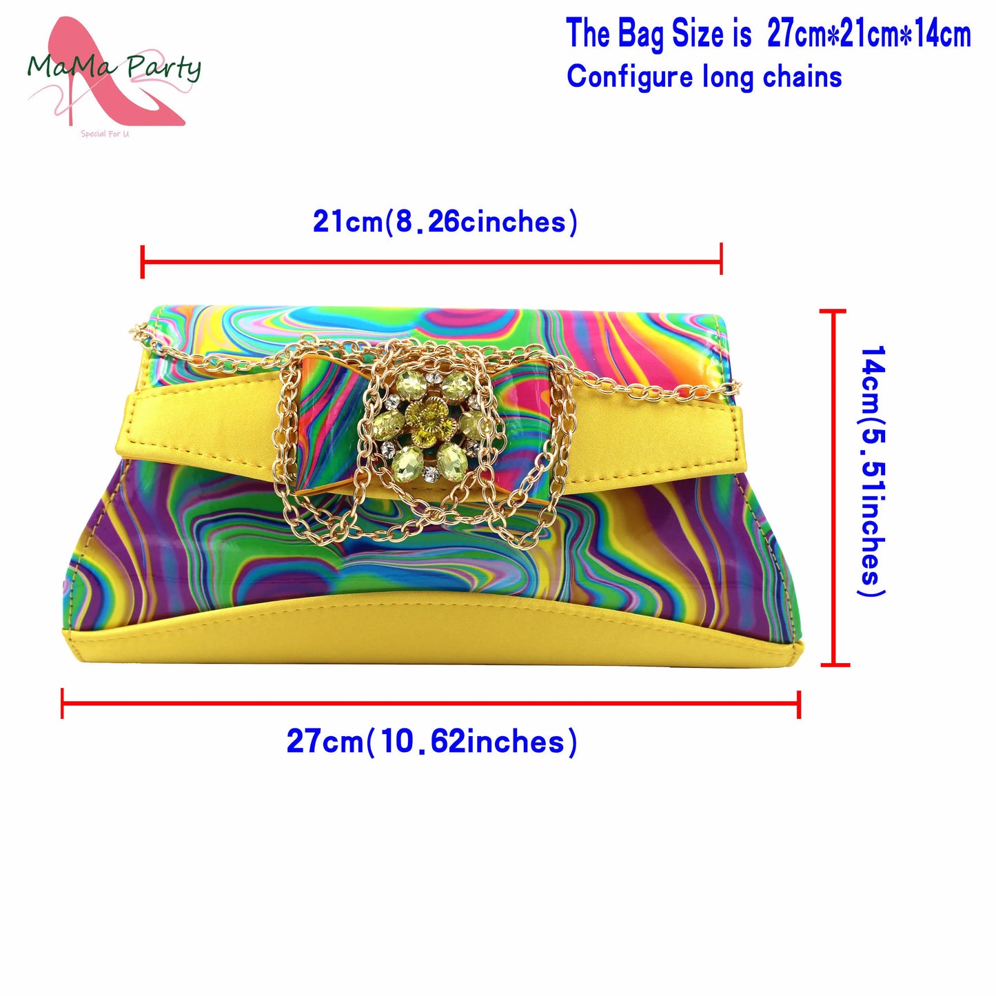 2024 New Design Italian Women Shoes and Bag to Match in Super High Heels in Yellow African Ladies Sandals for Wedding Party