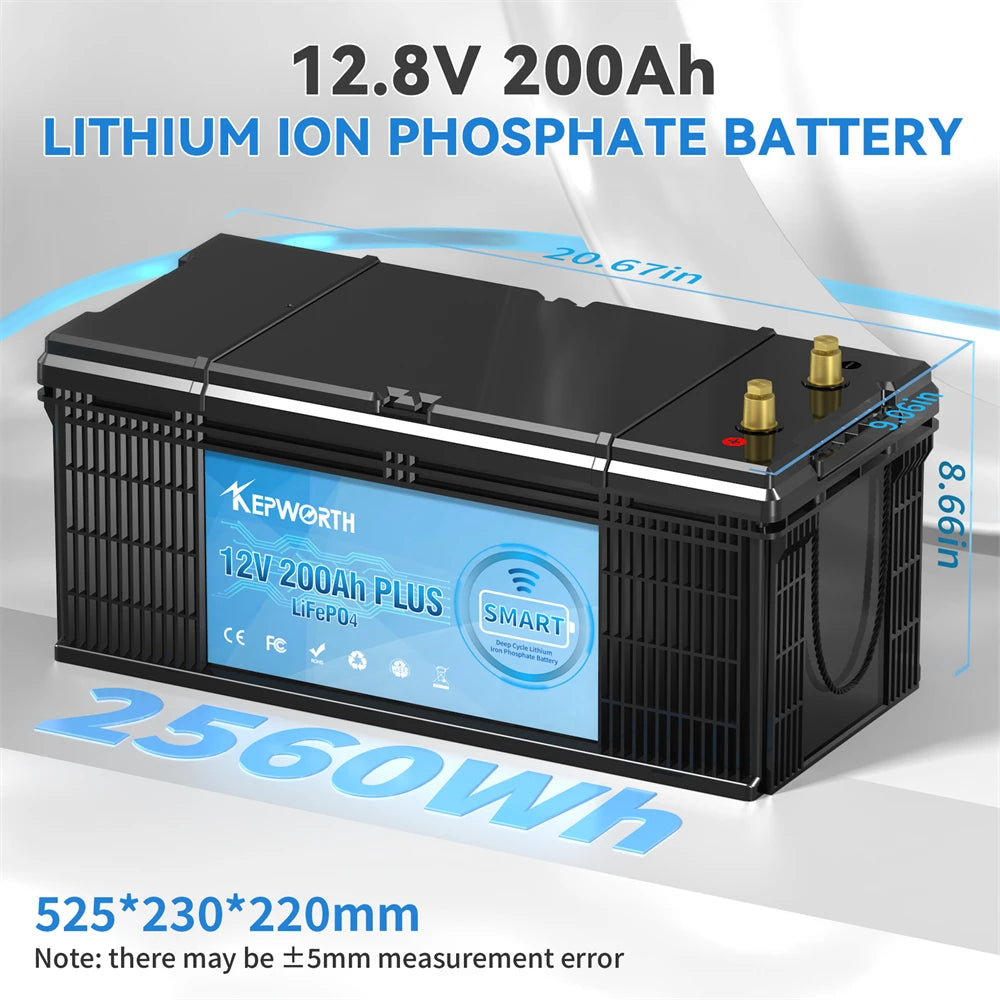 12V LiFePO4 Battery Pack 100 120 135 200Ah for Golf Cart RV Campers Off-Road Built-in Bluetooth 6000 Cycles Lithium Power