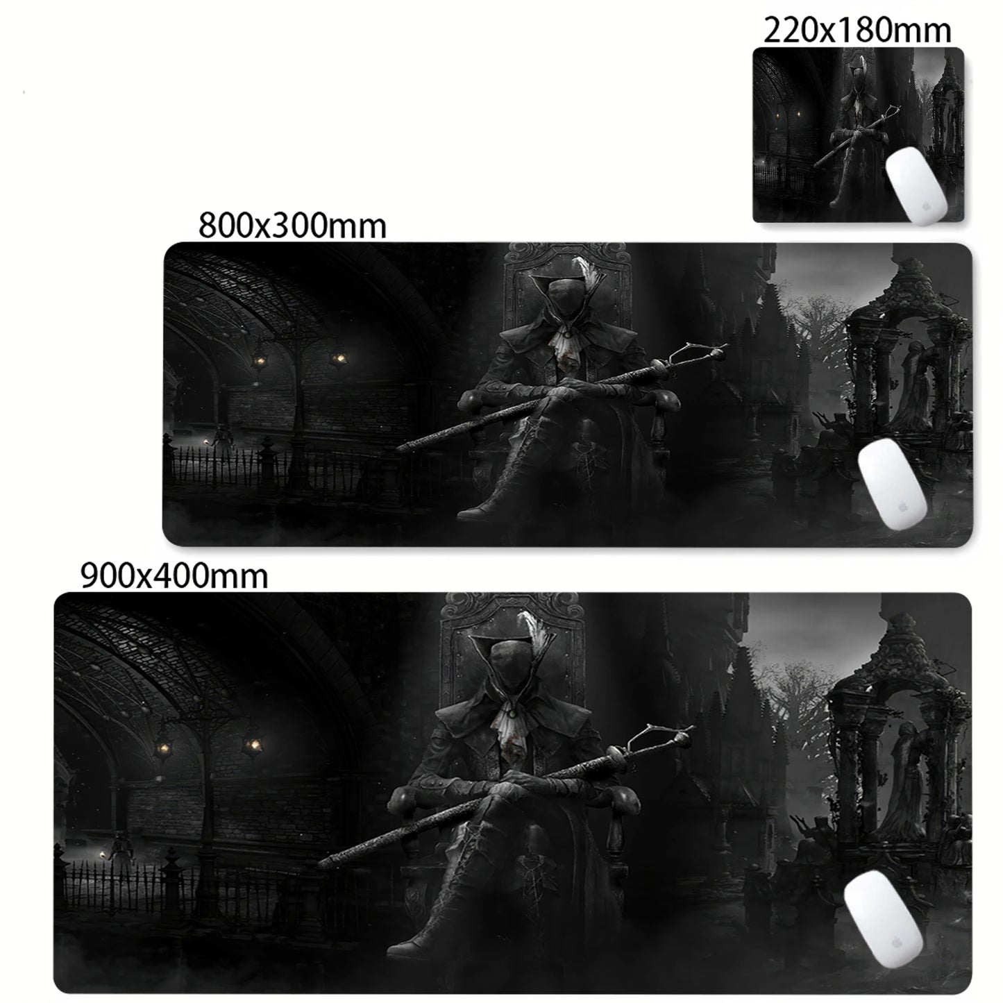 HD Printing Bloodborne Large Size Pc Mousepad Game Decoration Computer Non-slip Rubber Mouse Pad Office Keyboard Desk Mat Carpet