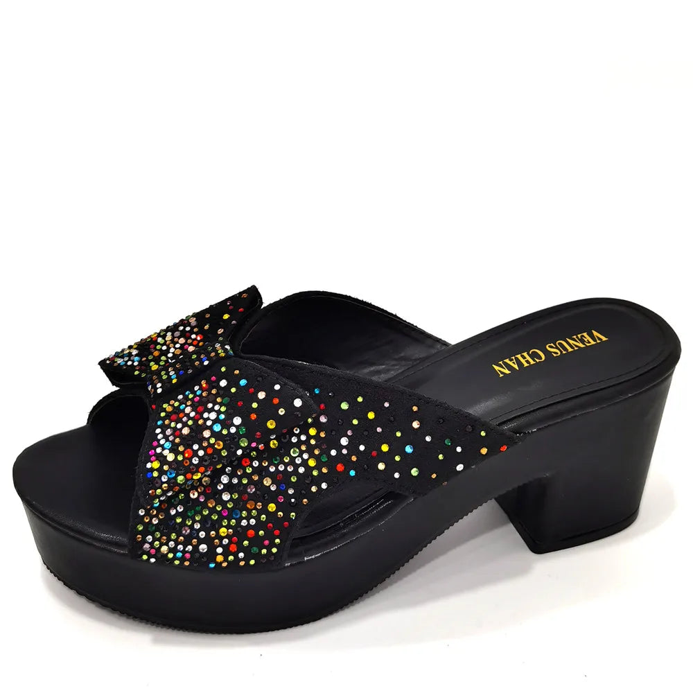 2023 Fashion Women Summer Autumn Skid-proof Square Toe Shoes  Heels Italian Woman Wedding for Party Shoes