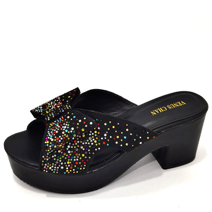 2023 Fashion Women Summer Autumn Skid-proof Square Toe Shoes  Heels Italian Woman Wedding for Party Shoes