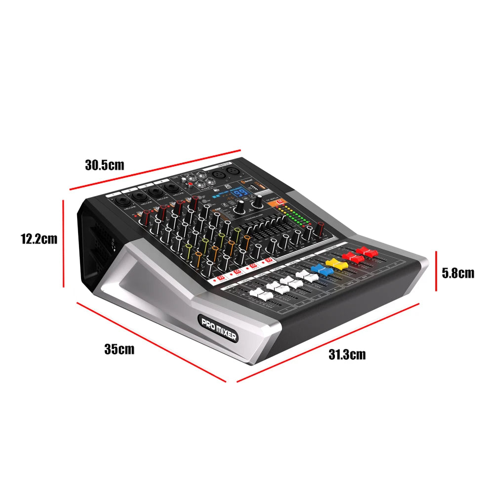 NXG 4-Channel 350W+350W Amplifier Mixer Set, Comes with 2 UHF Wireless Microphones, Perfect for Stage, Karaoke, and DJ Professional Audio Mixing Console. Black Friday/Halloween Promo Bundle