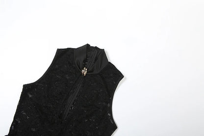 Nibber Streetwear Patchwork Jacquard Jumpsuit Woman Sexy Ruched Waist Metal Knot Stretch Skinny Midnight Workout Overalls