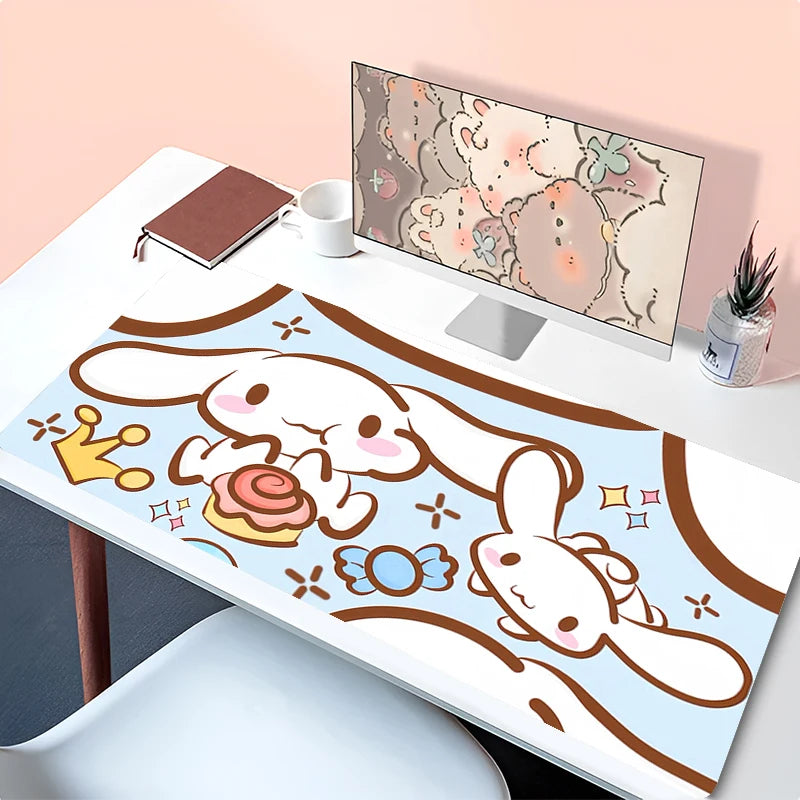 Kawaii Mouse Pad Laptop Anime Gamer Cabinet Keyboard Rug Cute Cartoon C-cinnamoroll Desk Mat PC Gaming Mousepad For Girl Gifts