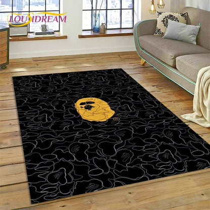 3D Printing B-BAPE Fashion Carpet Rug for Bedroom Living Room Home Sofa Decoration,Children Game Large Decor Floor Mat Gift