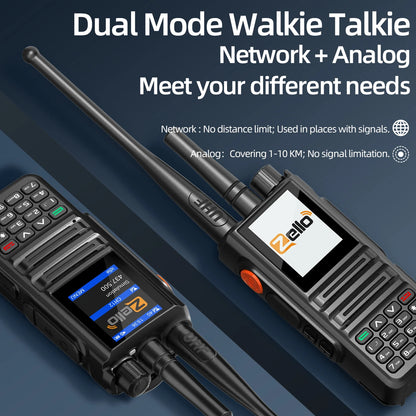 ABBREE GP-889 Walkie Talkie Dual Mode POC Network Radio ZELLO Global UHF Bluetooth WIFI Android 2/3/4G Type-C Ham Radio Hunting