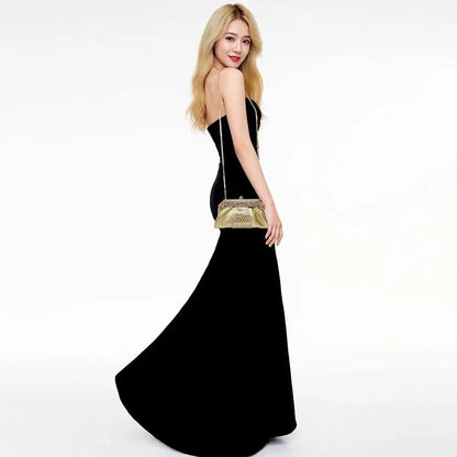 Fashionable Diamond Embedded Evening Dress Handbag Elegant Large Capacity Clutch Bag Tote Bag for Ladies Party And Banquet