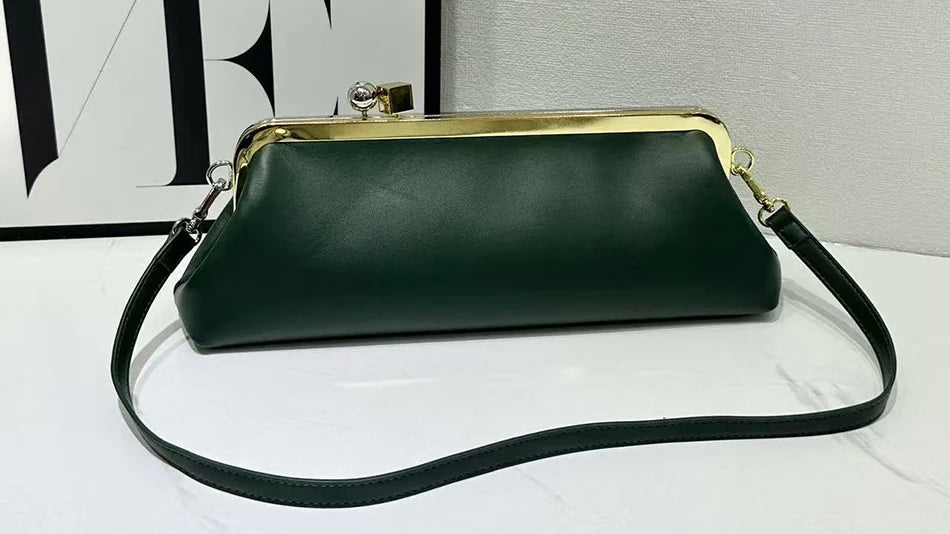 Women Long Armpits Clutch Bag With Removable Shoulder Strap Fashionable Party Bag Luxury Designer Clip Handbag Purses For Ladies