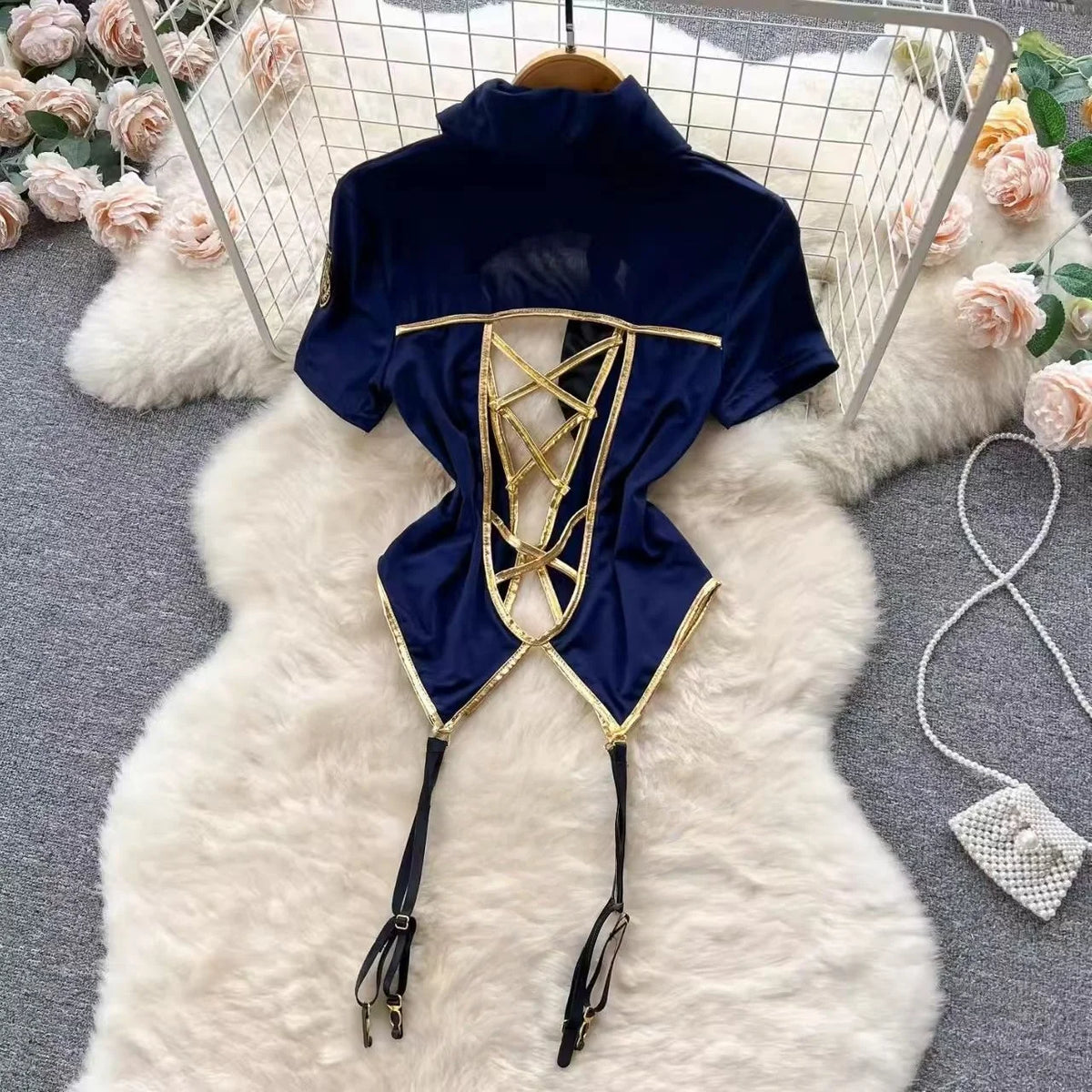 Women Hotsweet Spliced print backless leopard slim Vintage Straps Bodysuits Chic Jumpsuits Slim Top Clothing